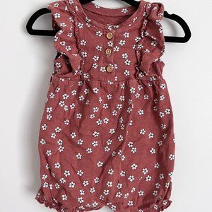 Little Co. Rust Daisy Shorts One Piece - 6 Months